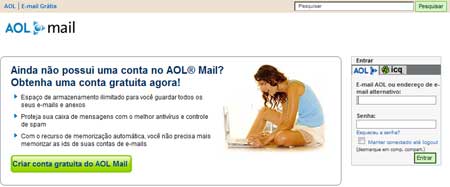 Diversos produtos da AOL, como seu e-mail, já foram localizados (de novo) para o Brasil