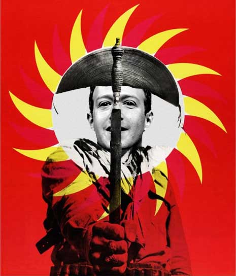 Montagem de Zuckerberg sobre o cartaz do filme "Deus e o Diabo na Terra do Sol" - Imagens: divulgação e reprodução