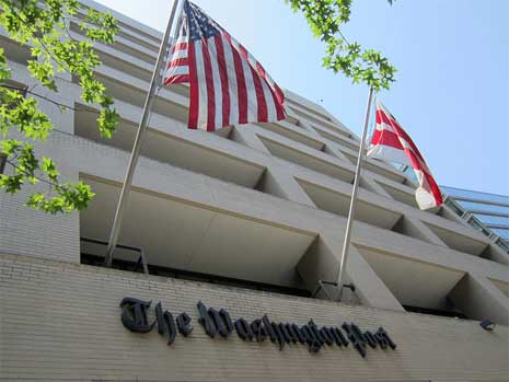 Fachada da sede do Washington Post, na capital dos EUA