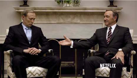 Cena da terceira temporada de "House of Cards", um dos maiores sucessos da Netflix - Foto: divulgação